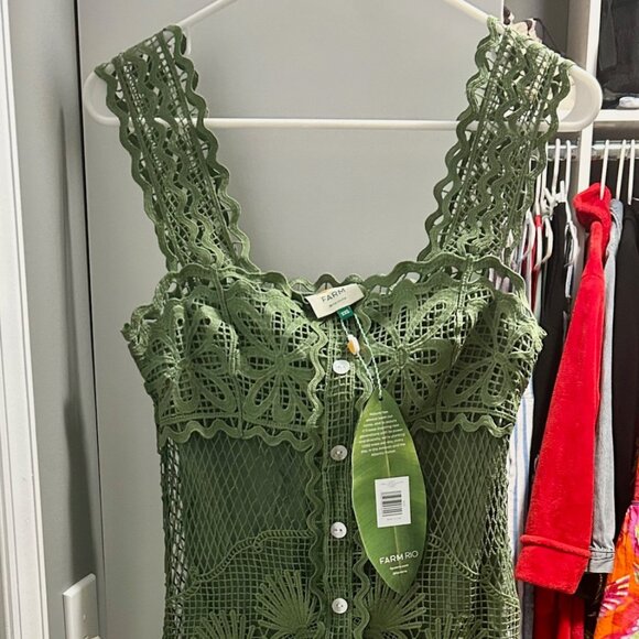 Green Nautical Guipure Maxi Dress, NWT, XXS - Picture 5 of 5